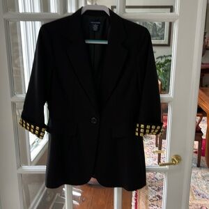 Boston, proper three-quarter length sleeve blazer, gold, embellishments Size M